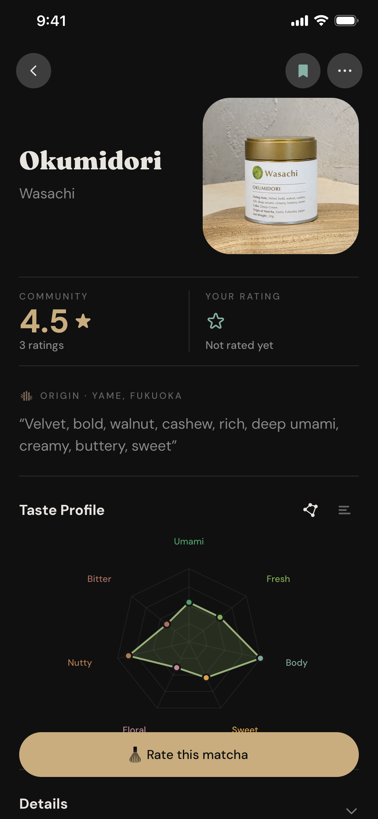 Matcha detail
