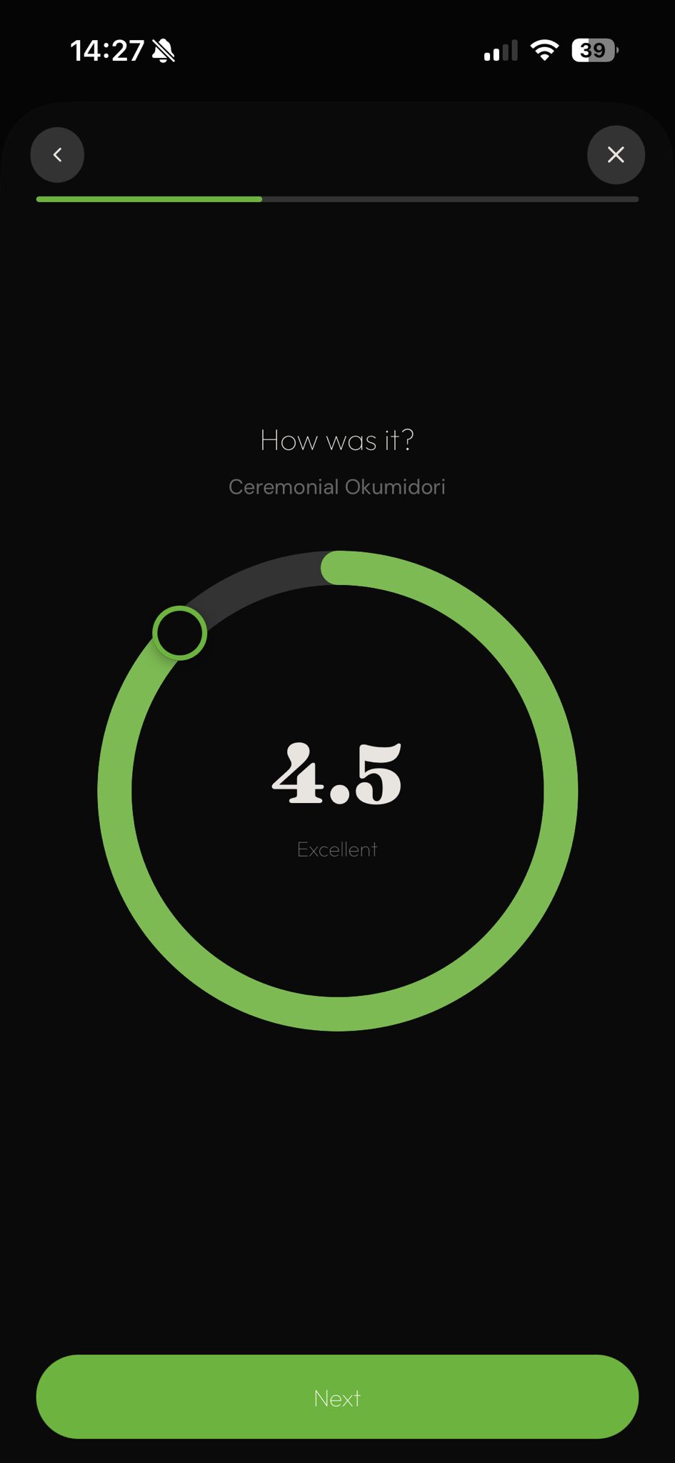 Rate your matcha with an intuitive dial